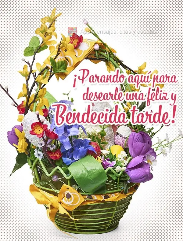 ¡Parando aquí para desearle una feliz y bendecida tarde!