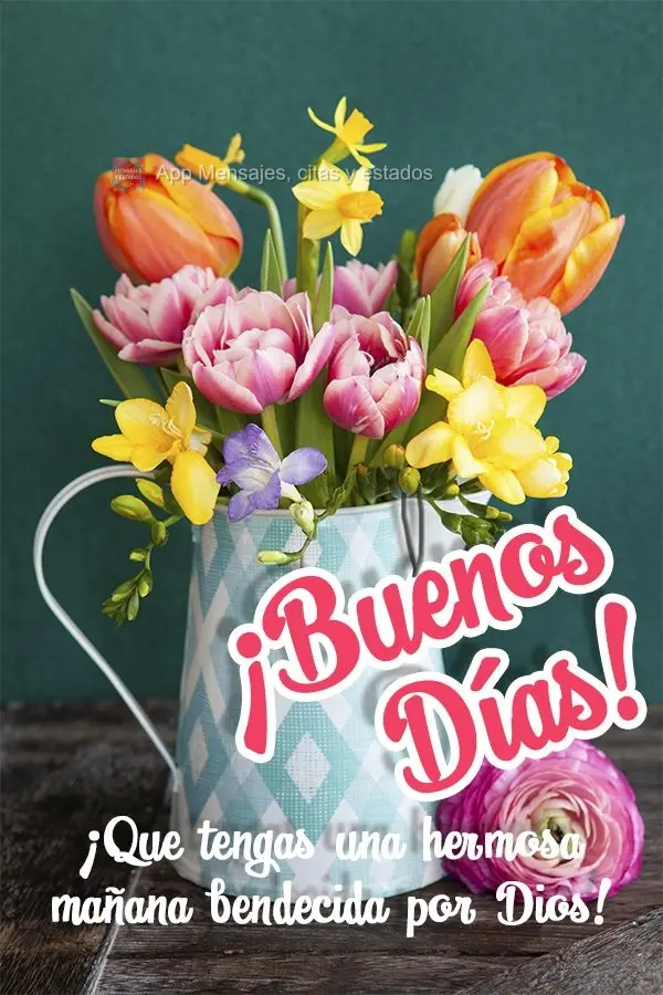 ¡Que tengas una hermosa mañana bendecida por Dios! ¡Buenos días!