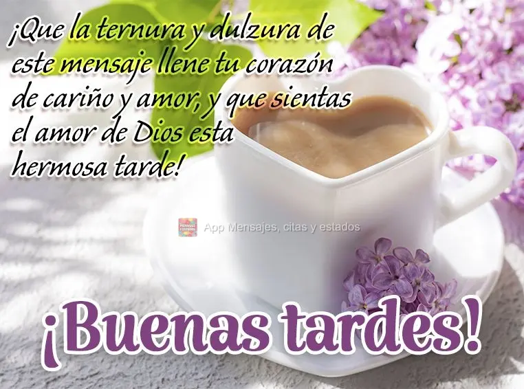 Que a ternura e a doçura dessa mensagem encha seu coração de afeto e carinho, e que você sinta o amor de Deus nesta linda tarde! Boa tarde!
