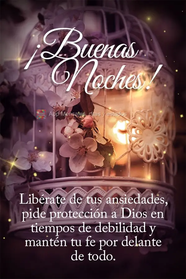 Liberte-se das tuas angústias, peça proteção a Deus nos momentos de fraqueza e mantenha sua fé sempre à frente de tudo. Boa noite!