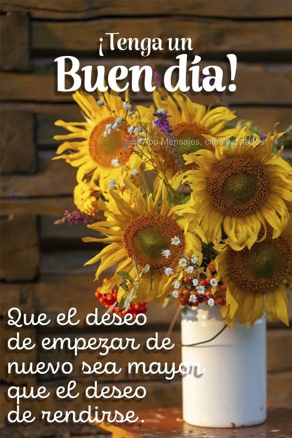 Que o desejo de recomeçar seja maior que o de desistir. Tenha um Bom dia!