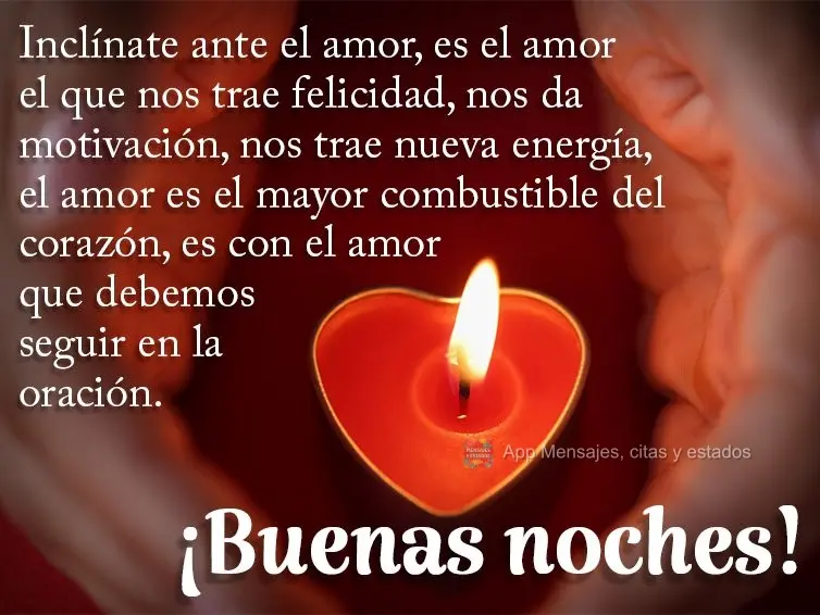 Curve-se diante do amor, é ele quem nos trás felicidade, nos dá motivação, nos trás novas energias. É o amor o maior combustível do coração, é...