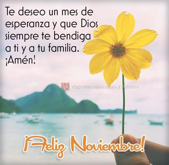 Desejo um mês de esperança e que Deus esteja sempre abençoando você e sua família. Amém! Feliz Novembro!