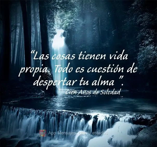 “Las cosas tienen vida propia. Todo es cuestión de despertar tu alma ". Cien Años de Soledad