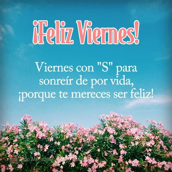  Viernes con "S" para sonreír de por vida, ¡porque te mereces ser feliz! ¡Feliz viernes!