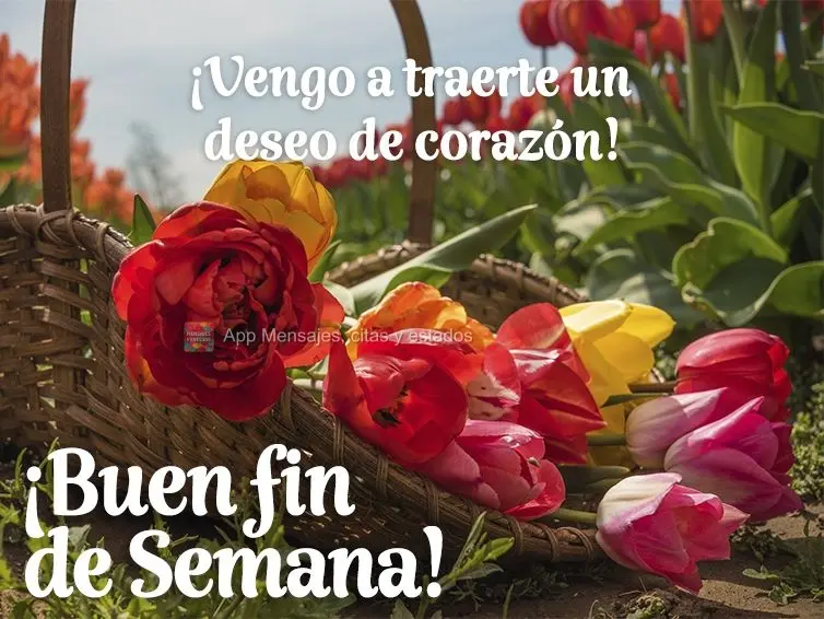 ¡Vengo a traerte un deseo de corazón! ¡Buen fin de semana!