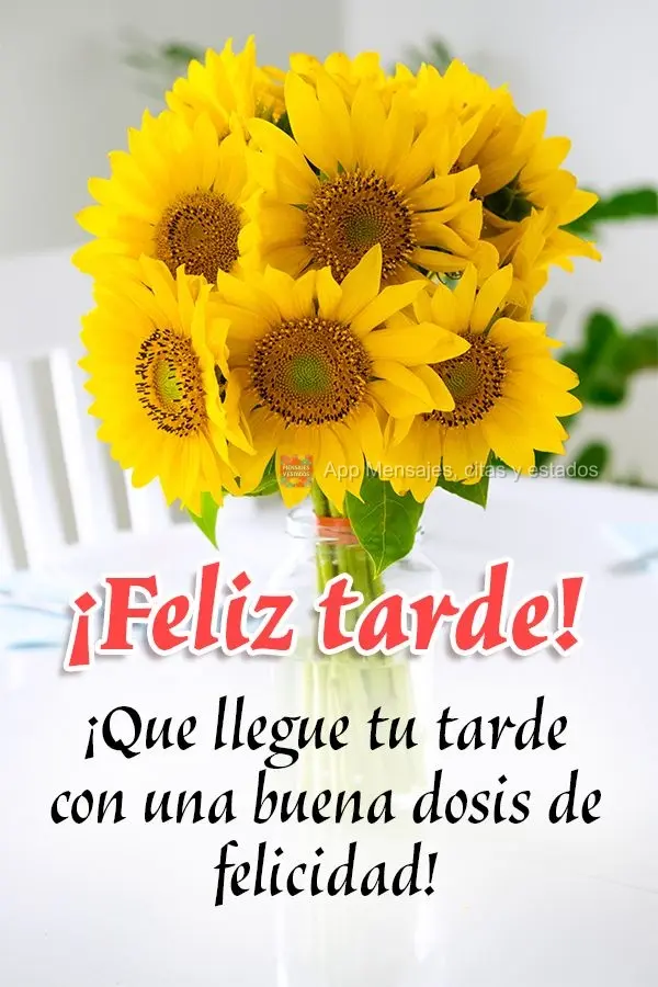 Que a sua tarde venha com uma boa dose de felicidade! Feliz tarde!