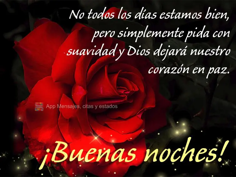 Nem todos os dias estamos bem, mas é só pedir com jeitinho que Deus deixa tranquilo nosso coração. Boa noite!