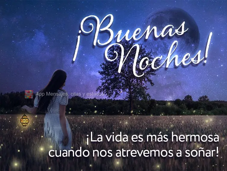 A vida fica mais bonita quando a gente ousa sonhar! Boa noite!