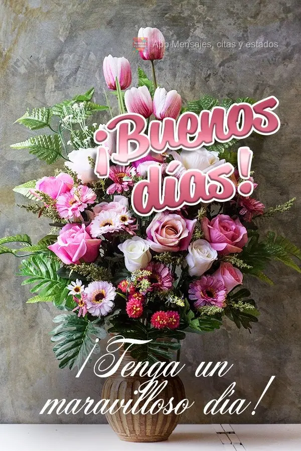 ¡Tenga un maravilloso día! ¡Buenos días!