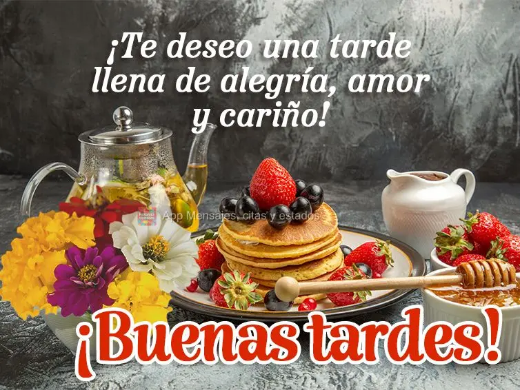 Desejo uma tarde cheia de alegria, amor e carinhos! Boa tarde!