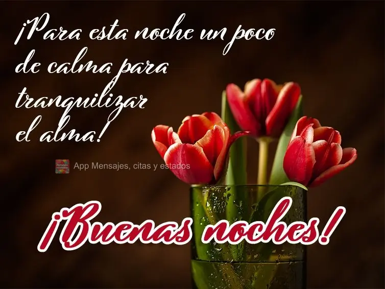 ¡Para esta noche un poco de calma para tranquilizar el alma! ¡Buenas noches!