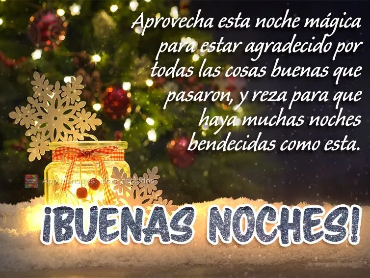 Aprovecha esta noche mágica para estar agradecido por todas las cosas buenas que pasaron, y reza para que haya muchas noches bendecidas como esta. ¡Bue...