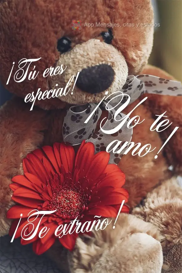 ¡Tú eres especial! ¡Yo te amo! ¡Te extraño!