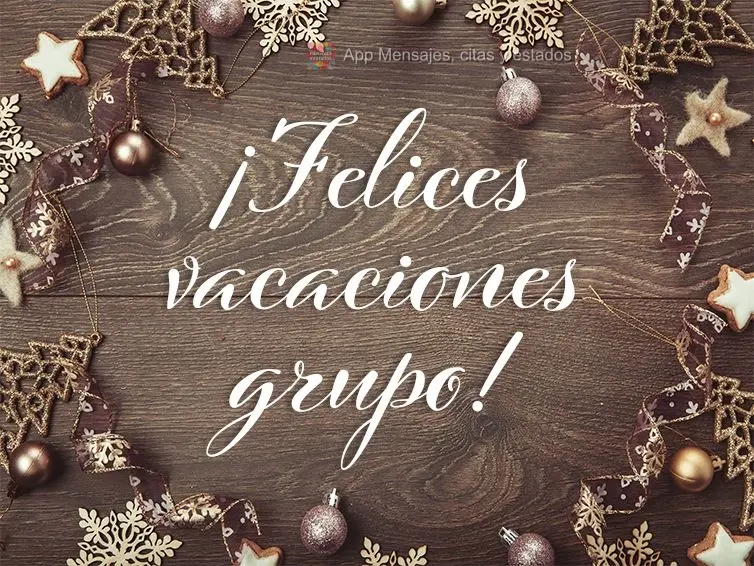 ¡Felices vacaciones grupo!