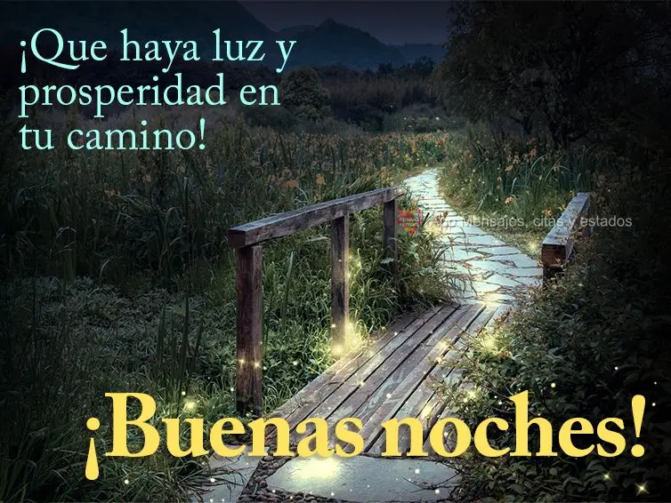 Que haja luz e prosperidade em seu caminho! Boa noite! 