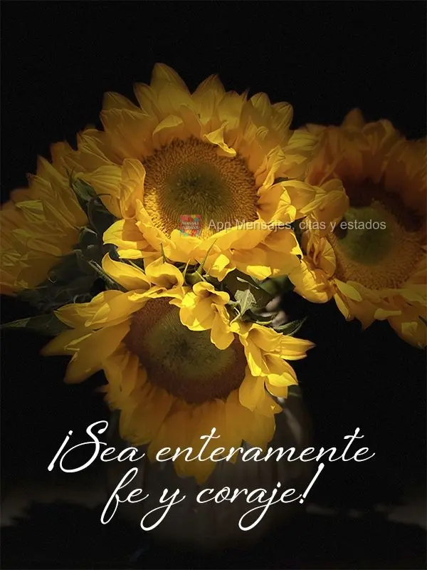 ¡Sea enteramente fe y coraje!