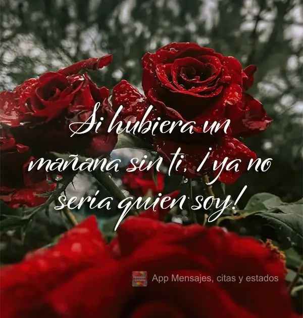 Se houvesse um amanhã sem você, eu não seria mais quem eu sou!