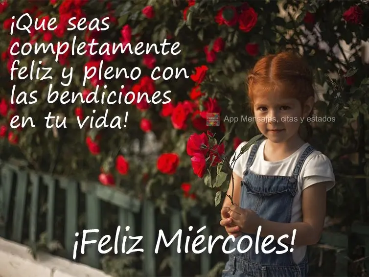 Que você esteja inteiramente feliz e realizado com as bênçãos em sua vida! Feliz Quarta-feira! 