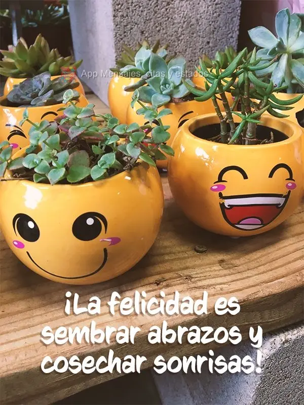 ¡La felicidad es sembrar abrazos y cosechar sonrisas!