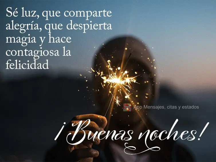 Seja luz que compartilha alegria, que desperta a magia e faz a felicidade ser contagiante Boa noite!