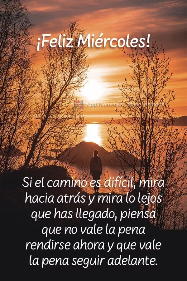 Si el camino es difícil, mira hacia atrás y mira lo lejos que has llegado, piensa que no vale la pena rendirse ahora y que vale la pena seguir adelante...