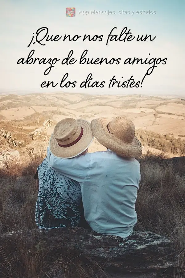 Que não nos falte um abraço de bons amigos nos dias tristes!