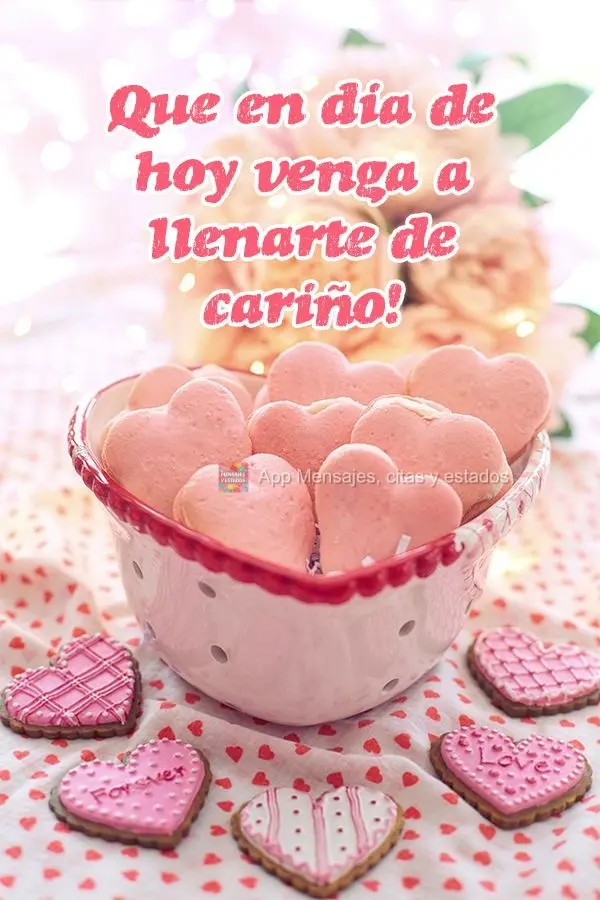 Que o dia de hoje venha para te encher de carinho!