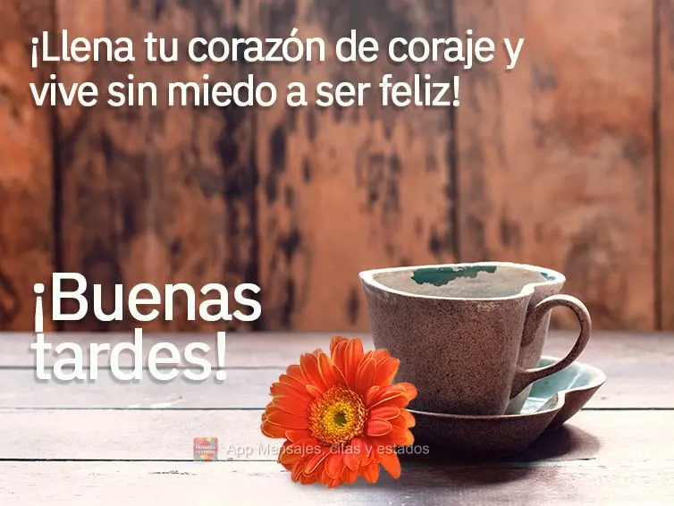 Encha seu coração de coragem e viva sem medo de ser feliz! Boa tarde! 