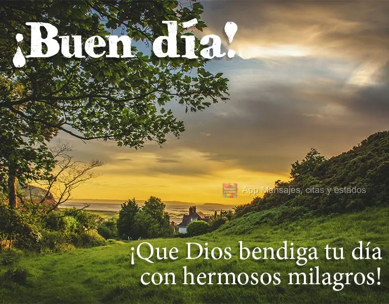 ¡Que Dios bendiga tu día con hermosos milagros! ¡Buen día!