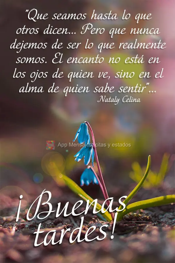 "Que a gente até seja o que os outros dizem...Mas que nunca deixemos de ser o que realmente somos. O encanto não está nos olhos de quem vê e sim na a...