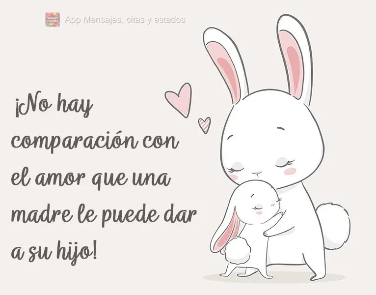 Não há comparação com o amor que uma mãe pode dar a um filho!