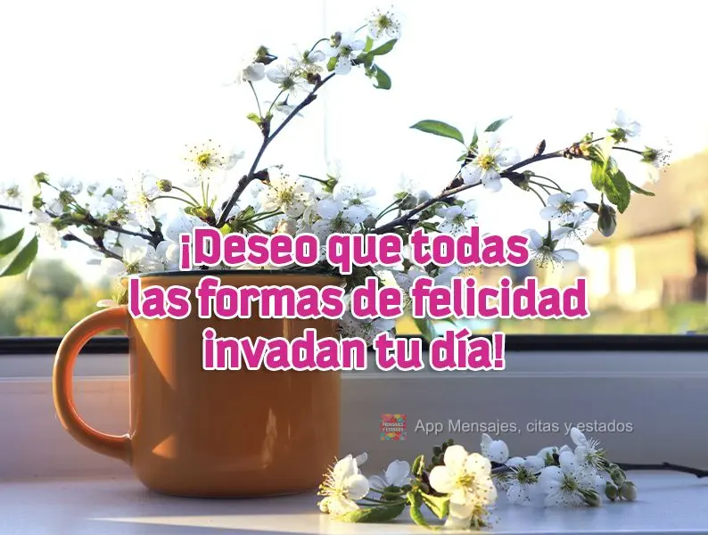 ¡Deseo que todas las formas de felicidad invadan tu día!