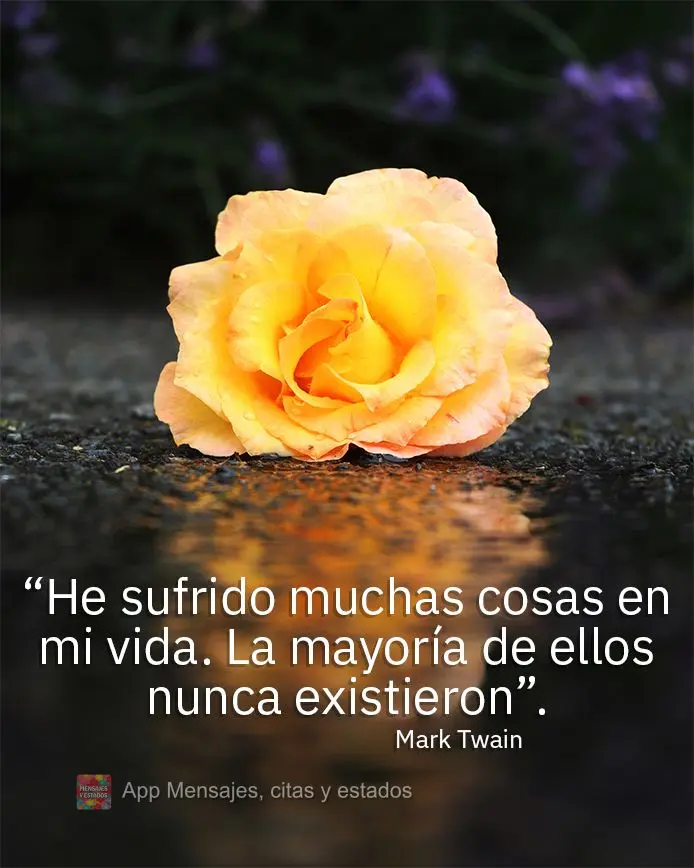 “Já sofri muitas coisas em minha vida. A maioria delas nunca existiu.”  Mark Twain