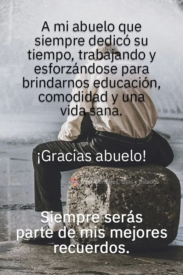 A mi abuelo que siempre dedicó su tiempo, trabajando y esforzándose para brindarnos educación, comodidad y una vida sana. ¡Gracias abuelo! Siempre se...