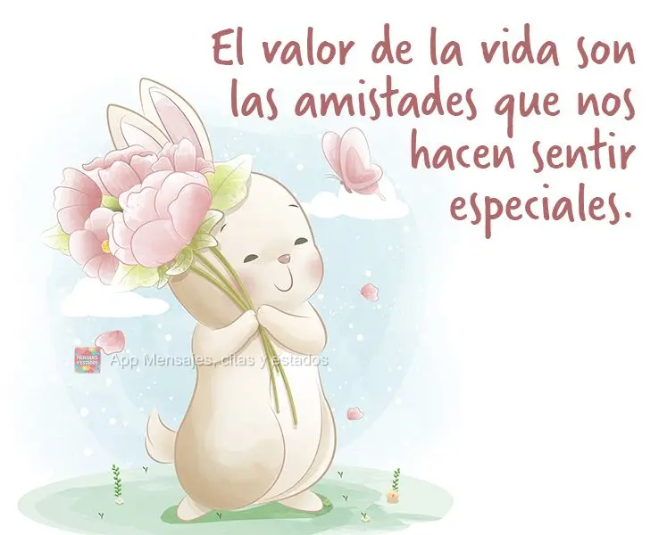 O valor da vida são as amizades que nos fazem sentir especiais.