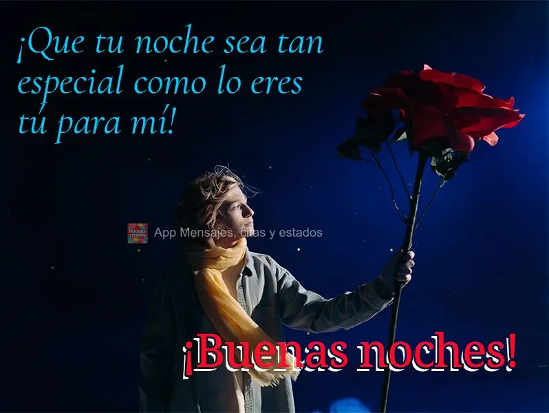 ¡Que tu noche sea tan especial como lo eres tú para mí! ¡Buenas noches!