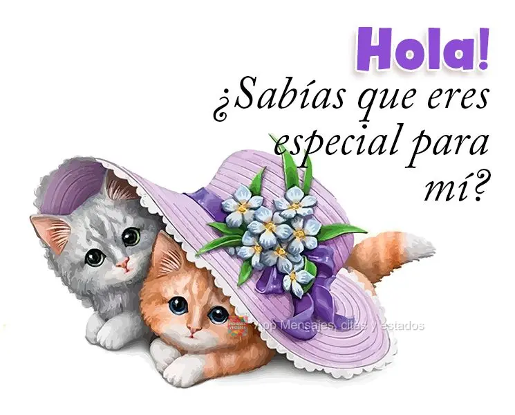 ¡Hola! ¿Sabías que eres especial para mí?