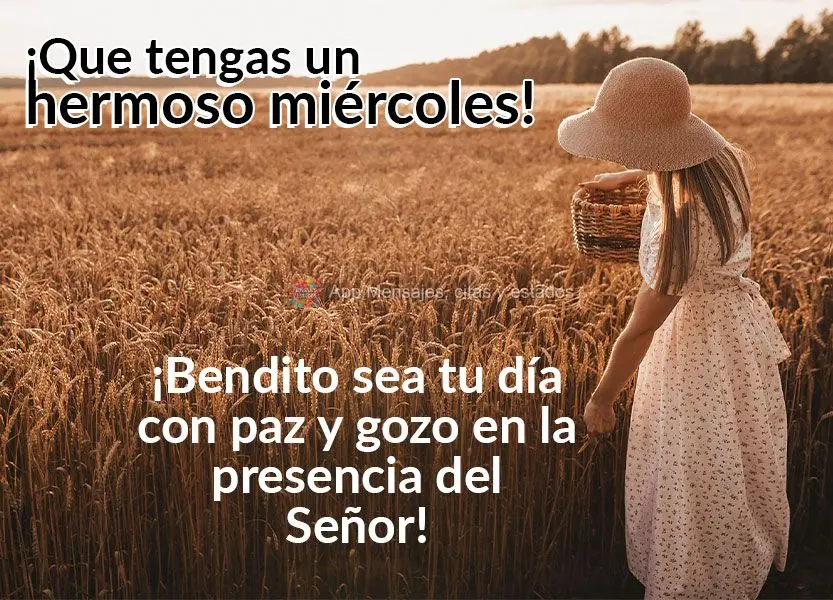 ¡Bendito sea tu día con paz y gozo en la presencia del Señor! ¡Que tengas un hermoso miércoles!