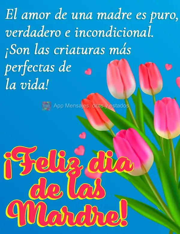 El amor de una madre es puro, verdadero e incondicional. ¡Son las criaturas más perfectas de la vida! ¡Feliz dia de las Mardre!