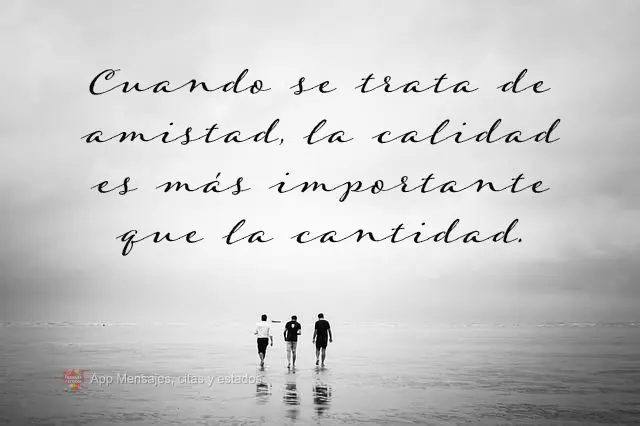 Cuando se trata de amistad, la calidad es más importante que la cantidad.