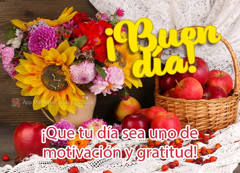 Que seu dia seja de motivação e gratidão! Bom dia!