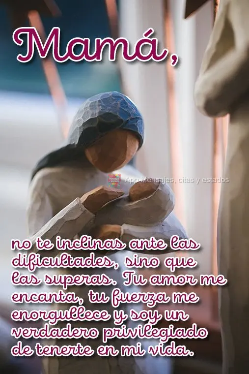 no te inclinas ante las dificultades, sino que las superas. Tu amor me encanta, tu fuerza me enorgullece y soy un verdadero privilegiado de tenerte en mi...