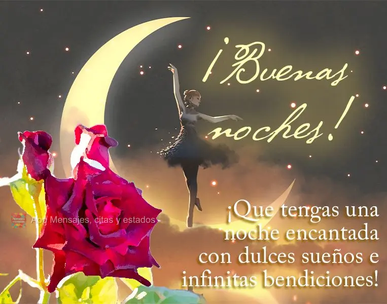 Tenha uma noite encantada com doces sonhos e bênçãos infinitas! Boa noite!