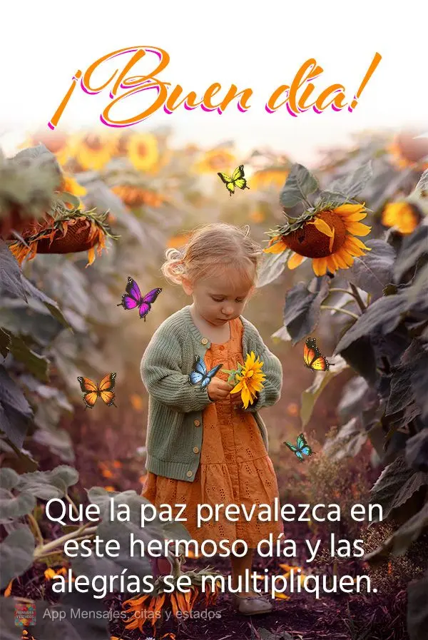 Que a paz prevaleça neste lindo dia e as alegrias se multipliquem. Bom dia! 