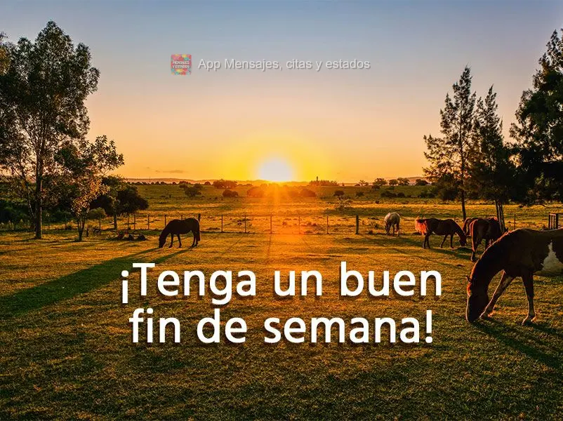 ¡Tenga un buen fin de semana!