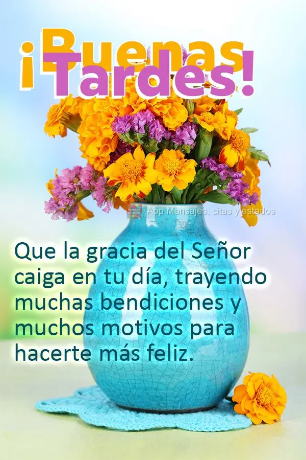 Que a graça do Senhor caia sobre o seu dia, trazendo muitas bênçãos e muitos motivos para te fazer mais feliz. Boa tarde!