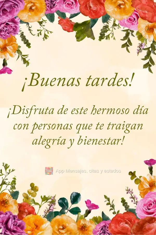 Aprecie este lindo dia ao lado de pessoas que lhe trazem alegria e bem estar! Boa tarde! 