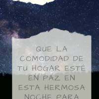 Que o conforto do seu lar esteja em paz nesta linda noite para que possa descansar. Boa noite!