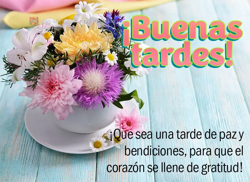 Que seja uma tarde de paz e bênçãos, para fazer o coração se encher de gratidão! Boa tarde!